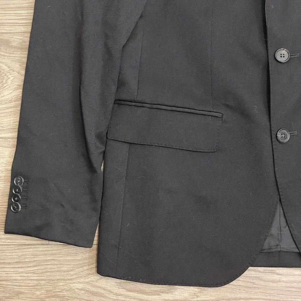 Club Monaco Black Wool Notched Double Lapel 2 Button Blazer Jacket